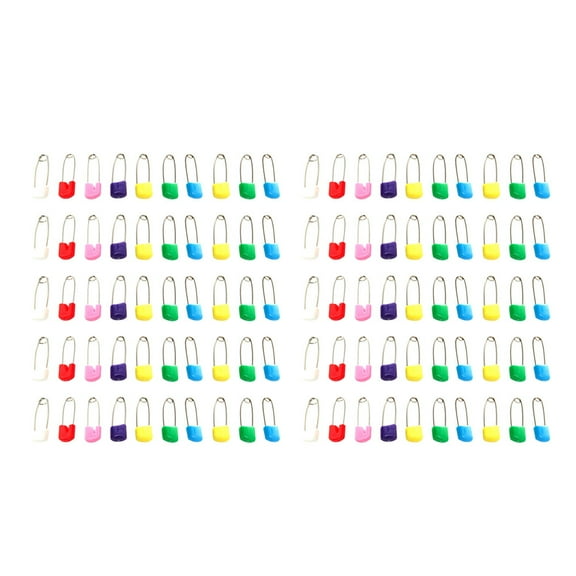 CTIRCHIU 100pcs Safety Pins Assorted Color Locking Plastic Heads for Parents Daily Use