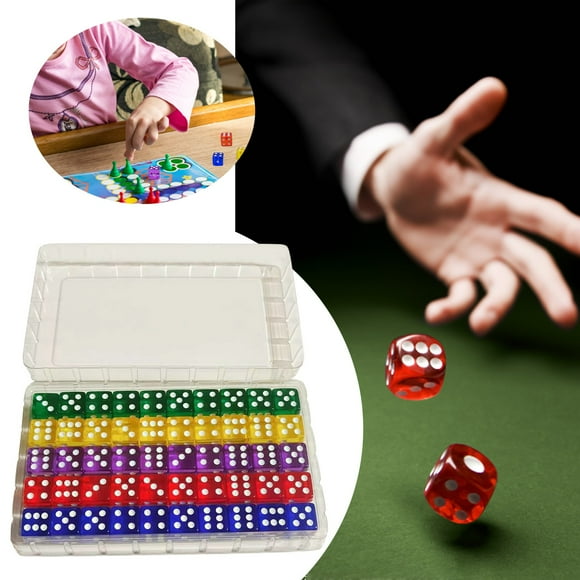 Jouet Casse-Tête Éducatif en Forme de Dé - Transparent 16 mm Dé Éducatif pour l'Apprentissage et la Création de Motifs 50 Pcs