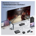 thumbnail image 2 of 7 Port Switch 2.0 4K@60Hz 7x1 2.0 Switcher With IR Remote Aud Video Converter 7 In 1 Out Support HDR & HDCP 2.2 DC5V ,Easy to Use, 2 of 6