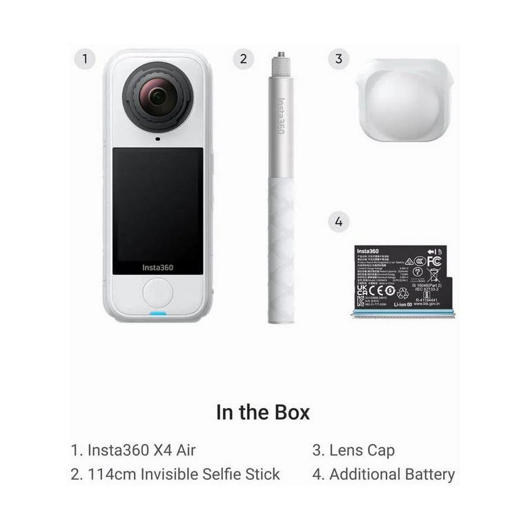 Insta360 X4 Air 8K 360 Action Camera Starter Bundle, Arctic White
