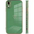 thumbnail image 4 of for iPhone XR Case Love Heart Plating Electroplate Luxury Elegant Case Camera Protector Soft TPU Shockproof Protective Corner Back Cover iPhone XR Case -Green, 4 of 11