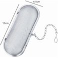 thumbnail image 2 of 2 Pcs Tea Strainer, CAASFOOY Spice Strainer for Cooking,Tea Filter, Floating Stainless Steel Mesh Tea Infuser Oval Loose Leaf Tea for Kitchen Cooking Office Home Supplies (Silver), 2 of 4