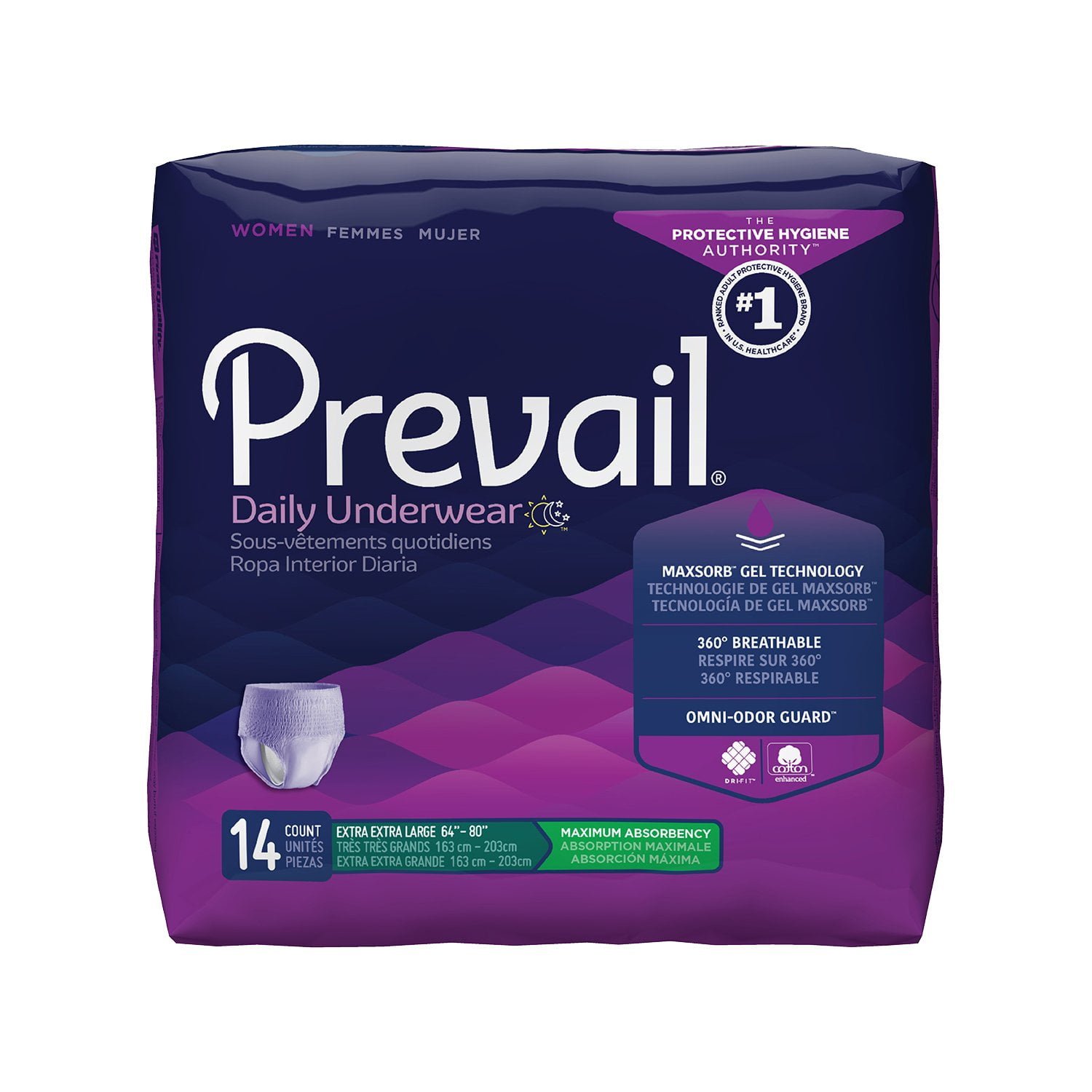 Prevail Daily Underwear Adult Underwear Pull On 2XLarge Disposable