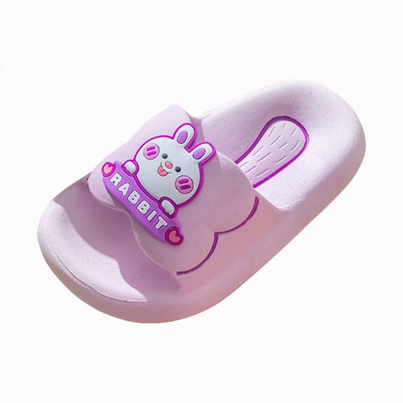 HCNTES Kids Unisex Fashion Slides Soft Non-Slip Slippers Spring Summer Water Shoes for Beach Pool Shower Indoor Homewear(L01-Purple,3)