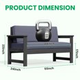 thumbnail image 2 of POTATO Outdoor Patio Furniture Set,HDPE Outdoor Loveseat, Weather Resistant 2-Seater Patio Sofa for Garden or Porch,Gray, 2 of 7
