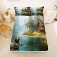 thumbnail image 2 of jejeloiu Jungle Wildlife Bear Full Size Sheets,Country Farmhouse Lodge Bed Sheets For Men Women 4-Piece, 2 of 6