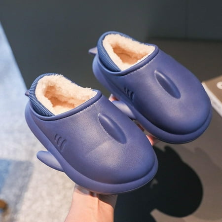 

Levmjia Girls Shoes Slippers Sandals Clearance Summer Toddler Kids Cartoon Shark Shoes Children Eva Slippers Indoor Baby Waterproof Thick Bottom Cotton Wrap Heel Cotton Slippers