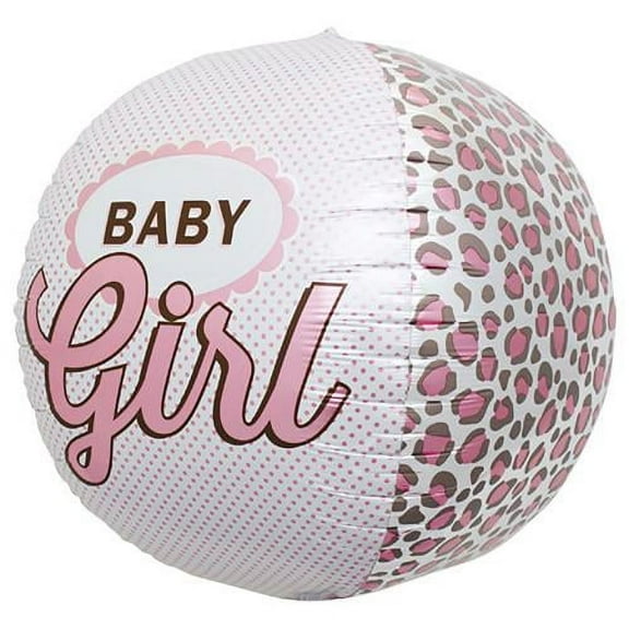 LOONBALLOON Baby Girl Balloons, 17″ SPHERE - BABY GIRL