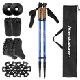 thumbnail image 4 of WFYL 2-pack Collapsible Trekking Poles, Portable Hiking Poles for Nordic Walking, Trail, Lightweight 6061 Aluminum, 3-Section Twist Lock, Walking Sticks for Women, Men & Seniors, Blue, 4 of 10