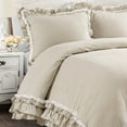 thumbnail image 2 of Lush Decor 100% Polyester Ella Parisian Vintage Chic Ruffle Lace Comforter Ivory 3Pc Set King, 2 of 11
