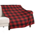 thumbnail image 3 of Red And White Gingham Plaid Blanket 40"x50" Anti-Pilling Flannel Throw Blanket Lightweight Soft Fleece,All-Season Couch And Bed Blanket for Home Travel Made in the USA, 3 of 8