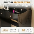 thumbnail image 4 of COMHOMA Makeup Vanity Desk with Mirror and Lights, Vanity Table and Chair Set with 5 Drawers and Charging Station, Black, 4 of 8