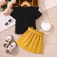 thumbnail image 5 of Coerni Boho Baby Girl Clothes Girls Summer Set Short Ruffled Sleeve Print Tops Solid Skirt Outfits Baby Clothes Girl New Born, 5 of 8