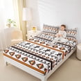 thumbnail image 4 of Homewish Vintage Aztec Geometric Full Size Sheets,Rustic Farmhouse Cabin Bed Sheets,White Orange Sheet Sets For Adults,Luxury Bedroom Decor,4 Pieces, 4 of 7
