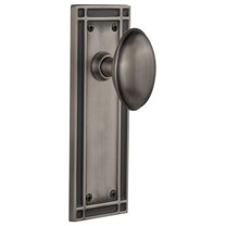 Nostalgic Warehouse Mishom_Dp_Nk Homestead Solid Brass Dummy Door Knob Set - Grey