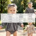 thumbnail image 4 of Baby Girl Plaid Bubble Romper Long Sleeve Ruffle Bodysuit Fall Winter Outfit 6-12 Months 12-24 Months Baby Black,0-3 Months, 4 of 7