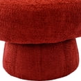 thumbnail image 3 of Swivel Barrel Chair, 360 Degree Comfy Boucle Round Swivel Accent Chair with Wide Upholstered Cushion, Round Swivel Single Club Armchair for Living Room, Nursery(Red, Right), 3 of 7
