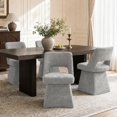 thumbnail image 5 of Usaint 360‑Degree Swivel Chenille Dining Chair, Hollow‑Out Curved‑Back Upholstered Accent Chair for Dining Rooms, Living Rooms, Reading Nooks, Gray, 5 of 11