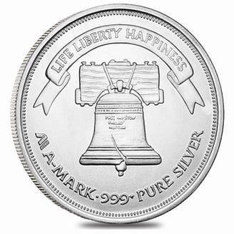 1 oz Silver Round - A-Mark Liberty Bell - Walmart.com