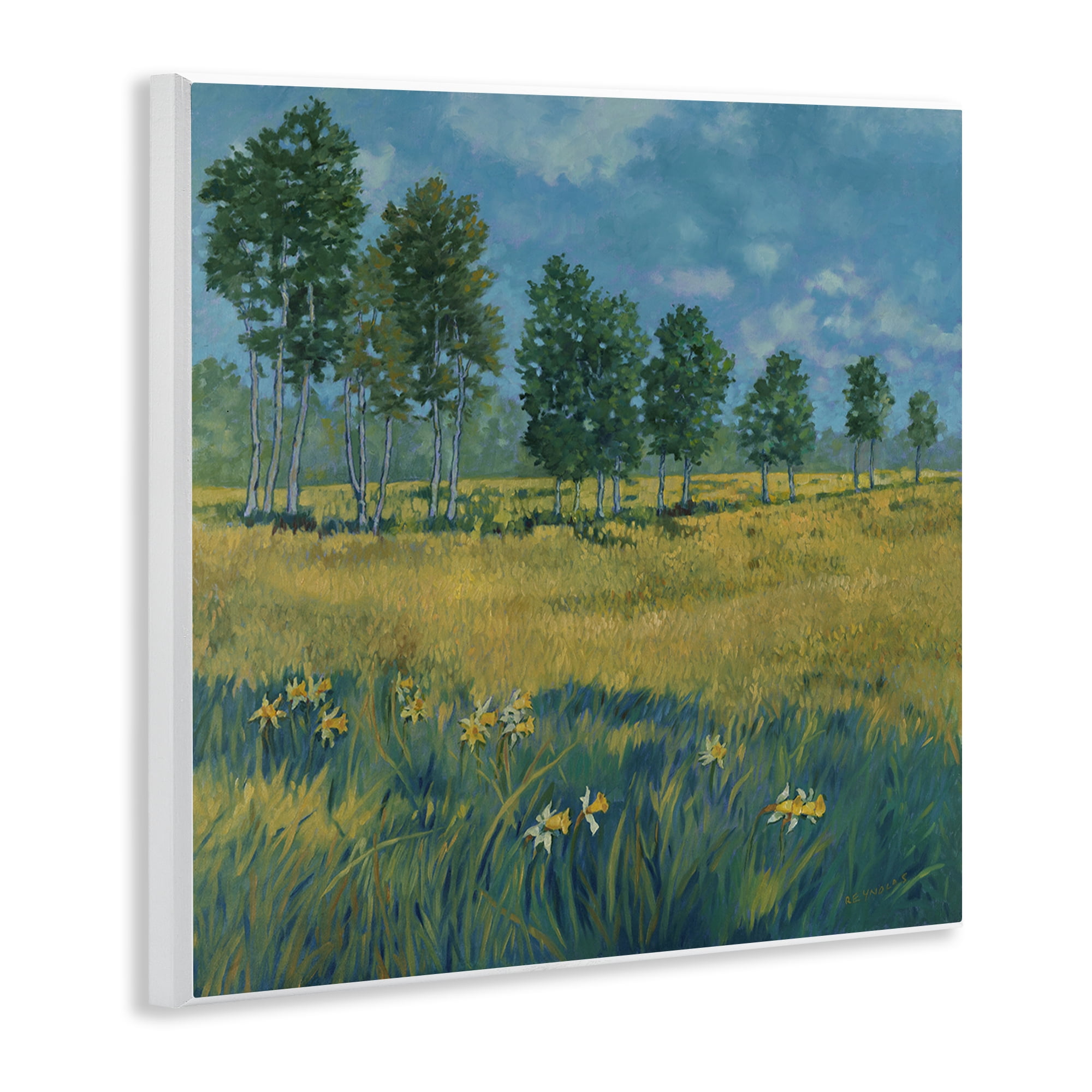 Stupell Industries Daffodil Field Landscape Landscape & Nature Painting Unframed Art Print Wall Art, 12 x 12