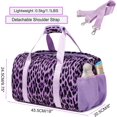 thumbnail image 3 of Sac de Sport pour Filles Sac de Danse Sac de Voyage pour Adolescentes Sac de Week-End Sac de Gym Sac de Ballet de Voyage avec Compartiments à Chaussures, Imprimé Léopard Violet, 3 of 4