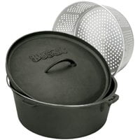 Bayou Classics Cast Iron Dutch Oven with Aluminum Basket