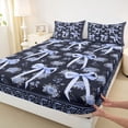 thumbnail image 4 of Erosebridal Blue Ribbon Bow Queen Sheet Sets 4 Pieces for Girls Women,Romantic Floral Roses Bed Set for Teens Adults,Ultra Soft Home Decor, 4 of 5