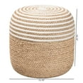 thumbnail image 7 of bali & pari Nequiel Modern Bohemian Natural Brown Seagrass and Woven Rope Ottoman Footstool, 7 of 7