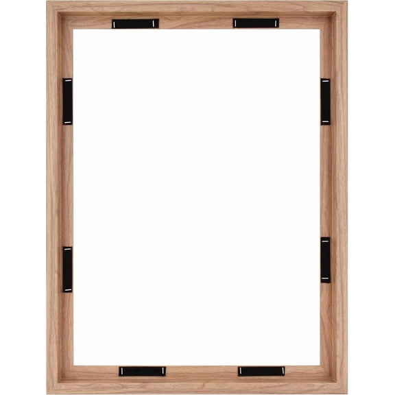 MCS Canvas Float Frames 24x30 Frame, Walnut Wood Grain for Finished Canvases, Vertical & Horizontal Wall Hanging Large with Adhesive for Canvas Paintings (1-Pack)