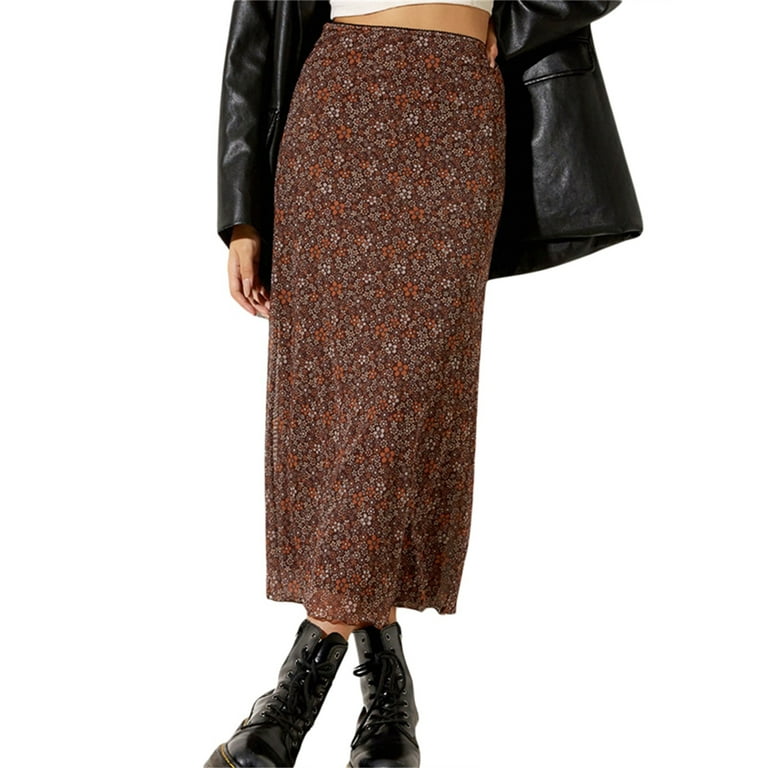 Topshop brown leopard maxi cheap skirt