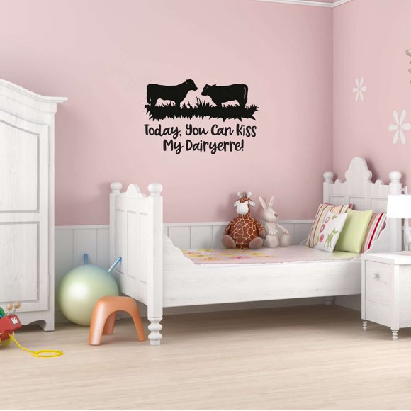 Until The Me Cows Come Home Bull Riding In Car Moo-dy Cow Milk Farm Chicken Cow Horse Farmer Ranch Egg Fox Hen House Pig Sheep Holiday Gift Decorating Ideas Wall Decal Sticker - Size: 40 In X 28 In