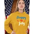 thumbnail image 2 of Happy 4Th July Garland Hoodie Women -Image by Shutterstock, Female Small, 2 of 4