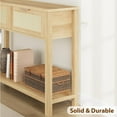 thumbnail image 7 of NEILA Console Table with 2 Drawers – Bohemian Rattan Entryway Table, Rustic Design with Burlywood Grain, Perfect for Living Room or Hallway,Oak, 7 of 7