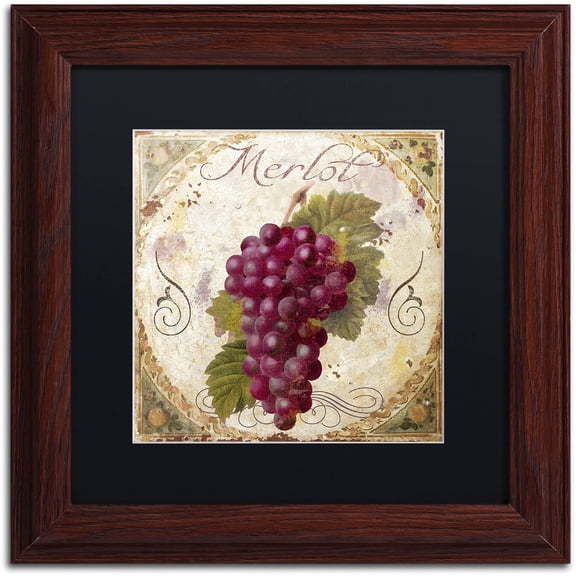 Trademark Fine Art "Tuscany Table Merlot" Canvas Art by Color Bakery Black Matte, Wood Frame