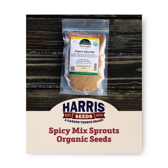Harris Seeds Organic Spicy Sprouts Mix, Clover & Radish Sprouting, 3 oz