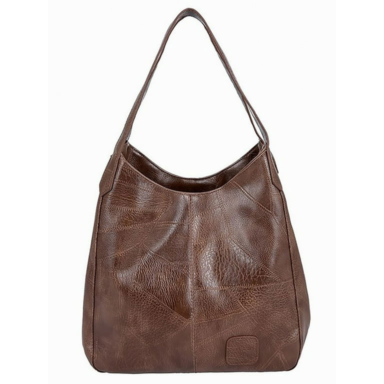 Longchamp | Vintage Hobo Satchel | 1990s | Shoulder Bag | Brown Leather | Shiny | Classic Handbag | French Vintage | Small Size