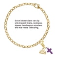 thumbnail image 2 of Delight Jewelry Silver-tone Small Purple Crystal Cross - Gold-tone Clip on Charm with Mini Year 2025, 2 of 4