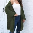 thumbnail image 7 of XuJwPNcy Women's Long Sweaters Cardigan Open Front Long Sleeve Plus Size Knit Cardigans Trendy Solid Fall Coat, 7 of 7