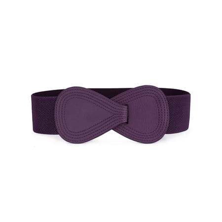 INSPIRE CHIC Women s Wide High Stretchy Waist Belts with Metal Buckle Black 24-36 waist