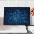 thumbnail image 2 of Blue Cutting Board, Digital Geometric Mosaic Perspective Depth Pixel Art Graphic Design, Decorative Tempered Glass Cutting and Serving Board, Small Size, Pale Blue Navy Blue, by Ambesonne, 2 of 5