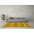 thumbnail image 3 of Ahgly Company Machine Washable Indoor Rectangle Oriental Yellow Modern Area Rugs, 2' x 4', 3 of 4