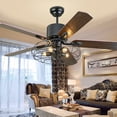 thumbnail image 3 of Miumaeov 52'' Retro Industrial Ceiling Fan with 5 Light Fixture, Wood Blades, and Remote Control, 3 of 10