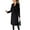 Black, variant on Cindysus Ladies Elegant Solid Color Jacket Women Long Length Pea Coats Wool Blend Holiday Lapel Classic Trench Coat Pink L