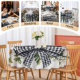 thumbnail image 5 of Round Tablecloth White Daisy Floral Waterproof Oil Proof Polyester Table Cloth Cover Decor for Home Dining Outdoor,Patio,Parties, 54" Dia. Rustic Farm Plaid Bow Wreath, 5 of 9