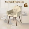 thumbnail image 3 of Costway Dining Chairs Set of 2 Upholstered Accent Chairs with Comfy Padded Backrest Beige, 3 of 9