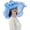 Blue, variant on Women Sun Hat with Mesh Flower Decoration Wide Brim Hat Occasion Event Organza Fancy Church Dress Hat