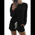 thumbnail image 3 of Conjunto Deportivo de Dos Piezas para Mujer, Traje Informal de Gran Tamaño, Ropa Deportiva, Ropa de Otoño. Negro S, 3 of 7