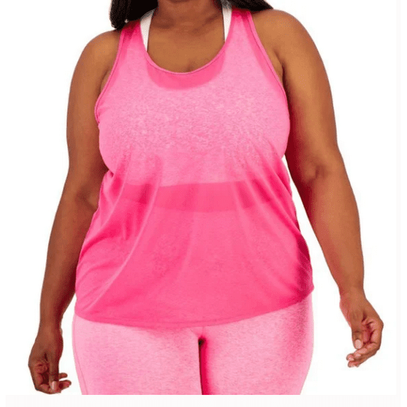 Ideology Womens Plus Fitness Sport Tank Top Pink 2X