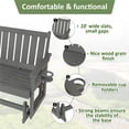 thumbnail image 6 of Poly Lumber Patio Glider, HIPS Material Weather-Resistant Swing Bench for Outdoor Porch Garden (Gray, 2-Seater), 6 of 8