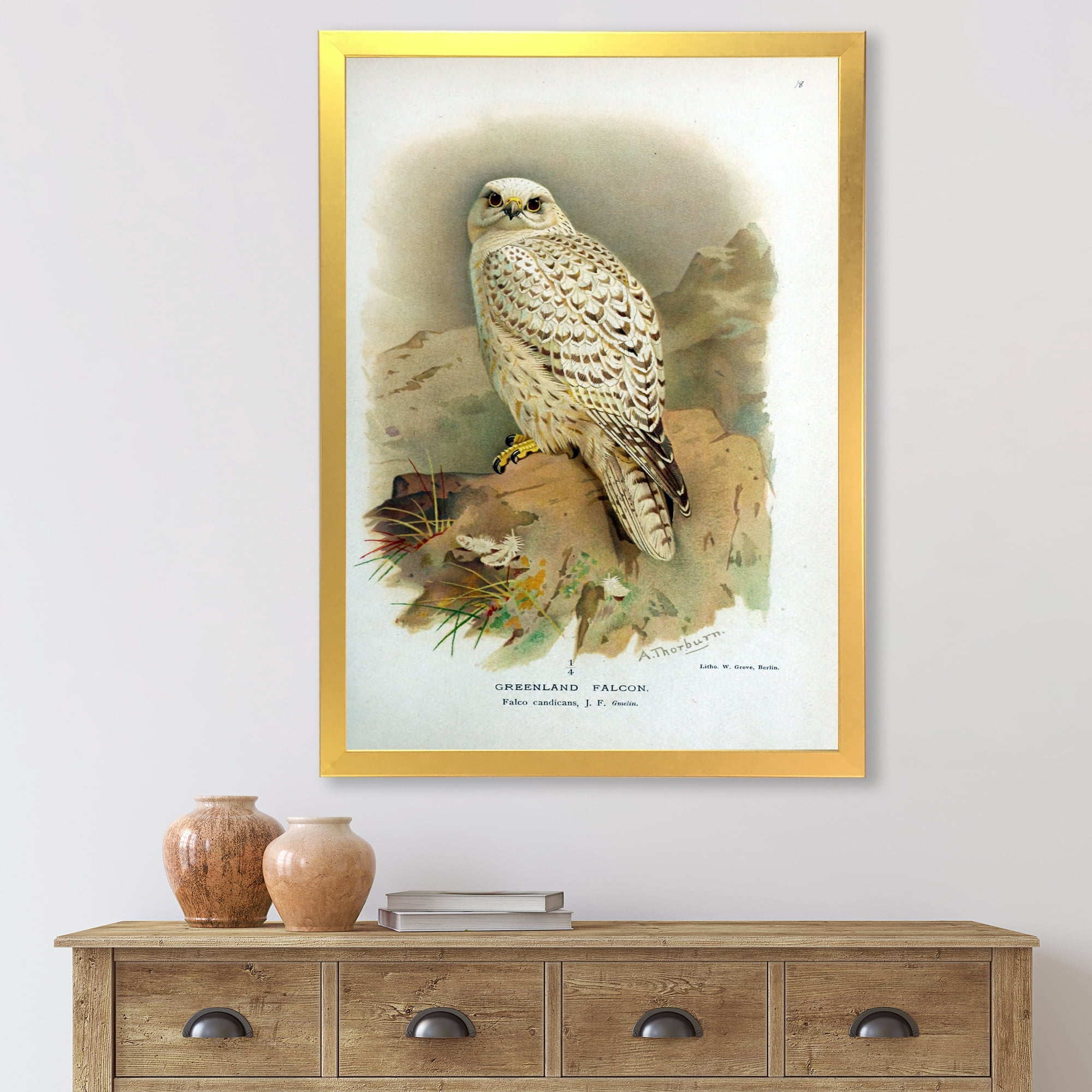 Designart 'Ancient Bird Life VII' Traditional Framed Art Print